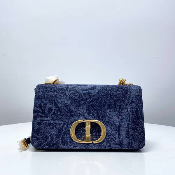 【TikTok Livestream】Dior/CD DiorCaro Medium Flap Chain Blue CPU0705