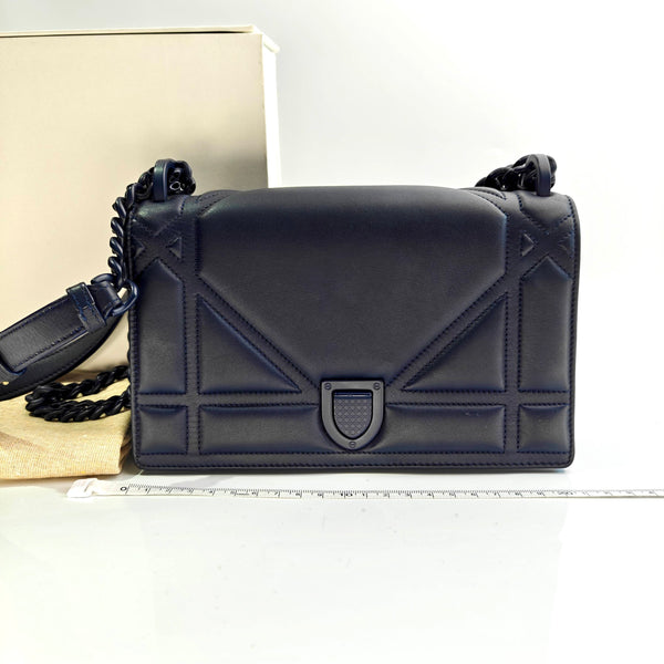 【TikTok Livestream】Christian Dior/ CD Diorama Midnight Blue Monochromatic Calfskin