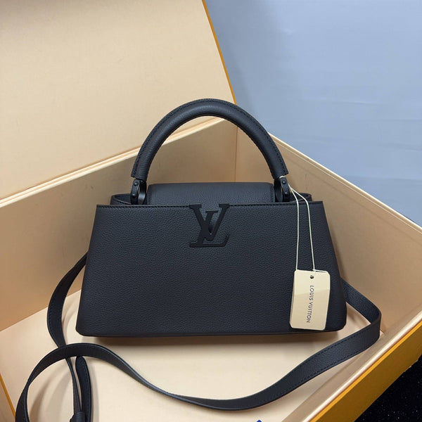【TikTok Livestream】Louis Vuitton/ LV Capucines East West MM Matte Black CPU0603