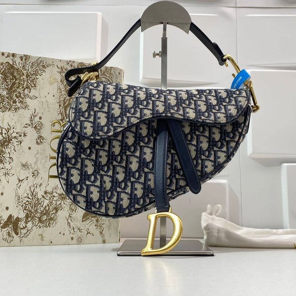 【TikTok Livestream】Dior/CD Saddle Oblique Jacquard Navy