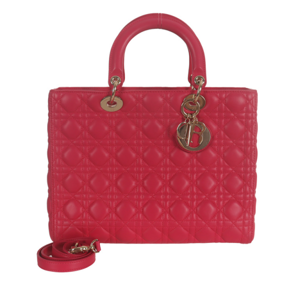 【TikTok Livestream】Dior/CD LadyDior Large Cannage Quilted Fuchsia CPU0813