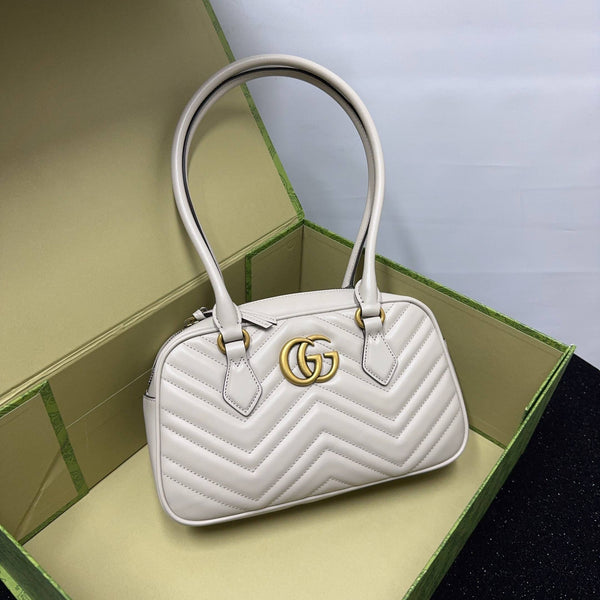【TikTok Livestream】Gucci/GG Marmont Top Handle Grey CPU0716