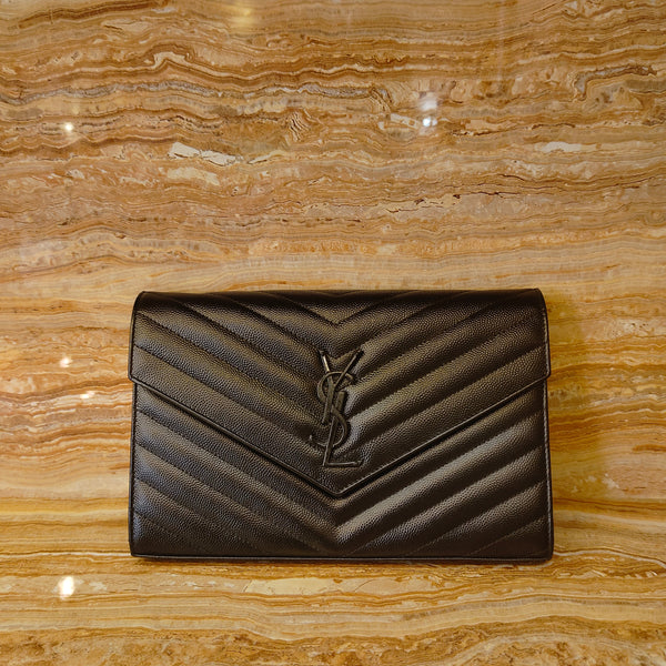 【TikTok Livestream】Saint Laurent/YSL Cassandre WOC Envelope Black