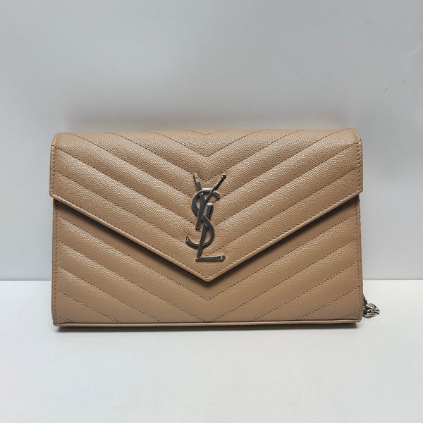 【TikTok Livestream】Saint Laurent/YSL Cassandre Envelope WOC Flap Beige