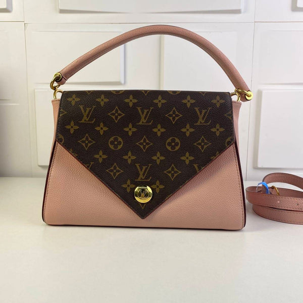 【TikTok Livestream】Louis Vuitton/ LV Double V Top Handle Monogram/Rose GIA0604
