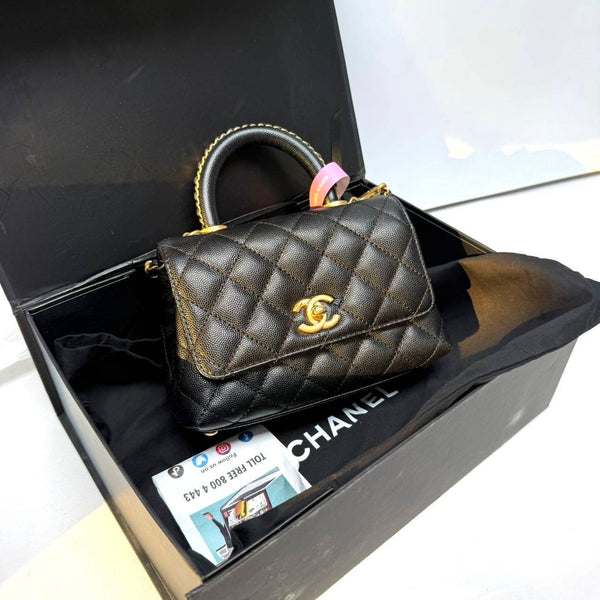 Chanel/CC Coco Handle Special Edition Mini Quilted Chain Black