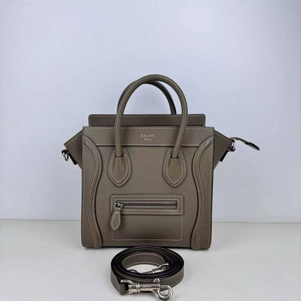【TikTok Livestream】Celine Luggage Nano Etoupe Grey CPU0716