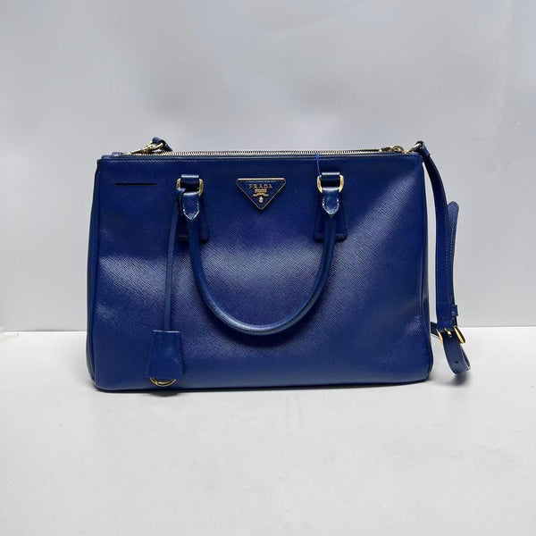 【TikTok Livestream】Prada Galleria Double Zip Large Top Handle Blue