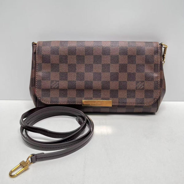 【TikTok Livestream】Louis Vuitton/LV Favorite Chain Flap Damier Ebène Crossbody GIA0704