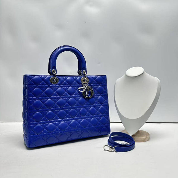 【TikTok Livestream】Dior/CD LadyDior Large Cannage Quilted Blue CPU0725